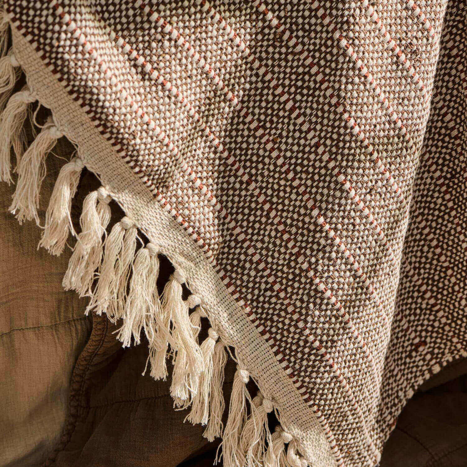 Plaid - 160x130 cm (Natur/Braun/Rost)