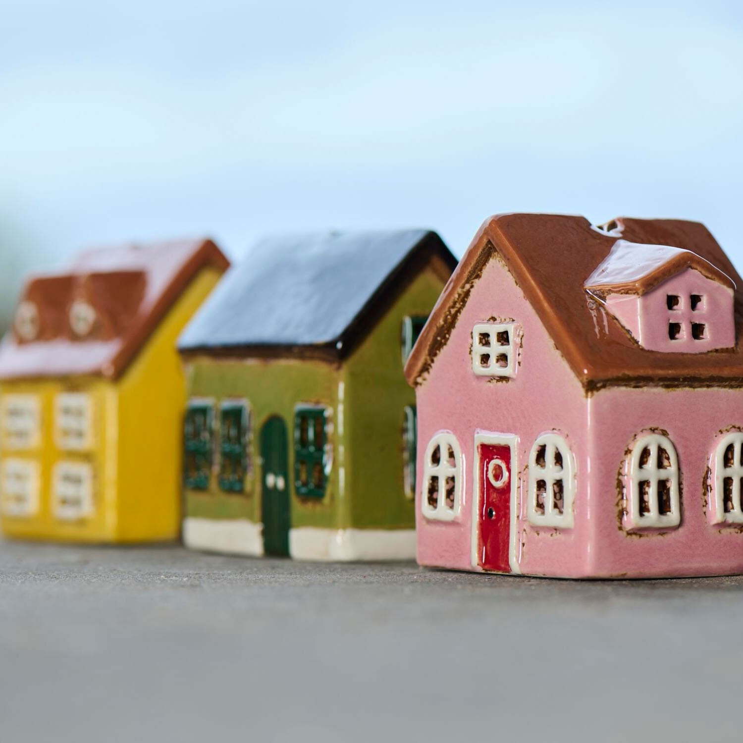 Teelicht-Haus "Nyhavn" - 8x8x10 cm (Gelb)