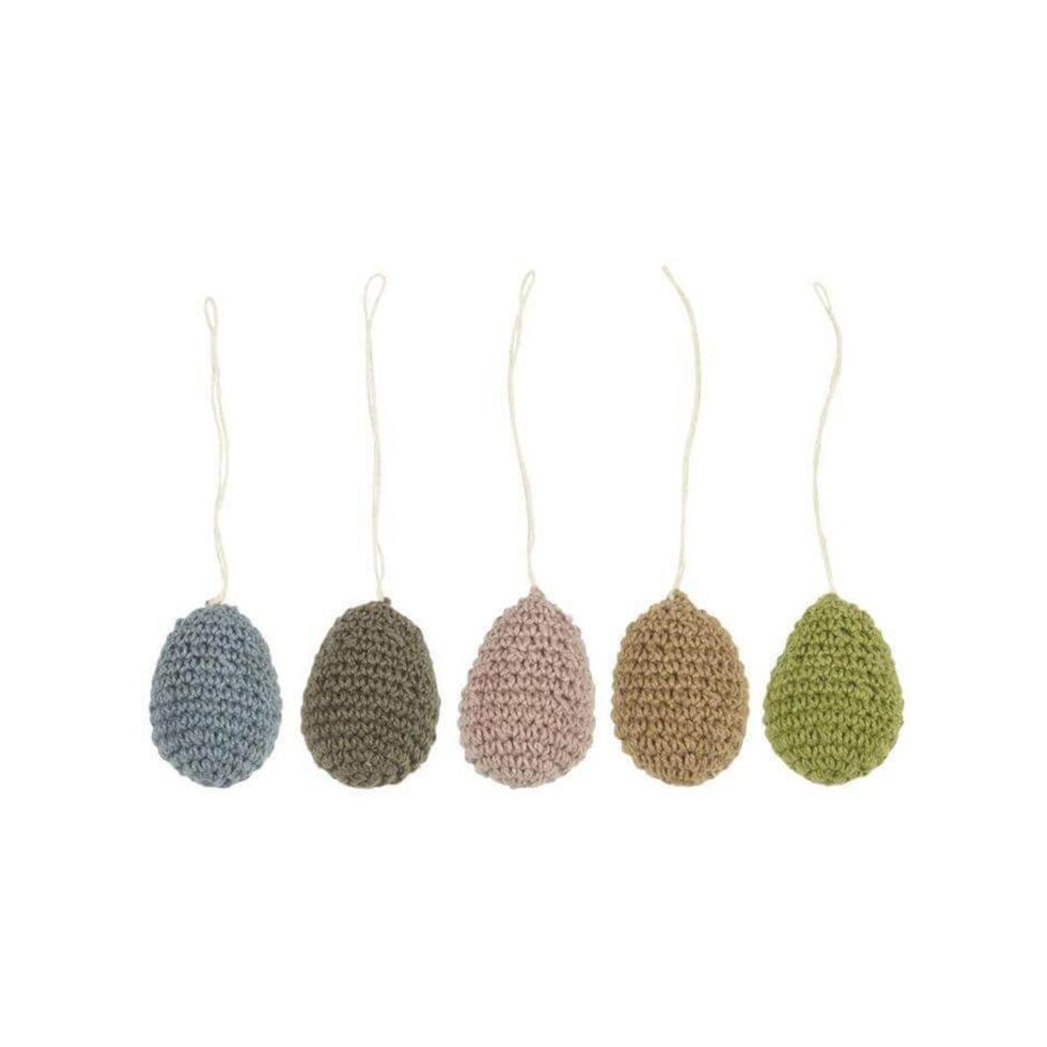 Osterei im 5er-Set - 3x4,5 cm (Grau/Braun/Beige/Hellbraun/Grün)