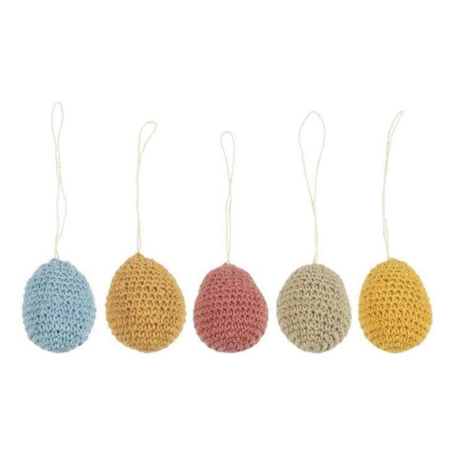 Osterei im 5er-Set - 3x4,5 cm (Hellblau/Ocker/Pink/Nude/Orange)