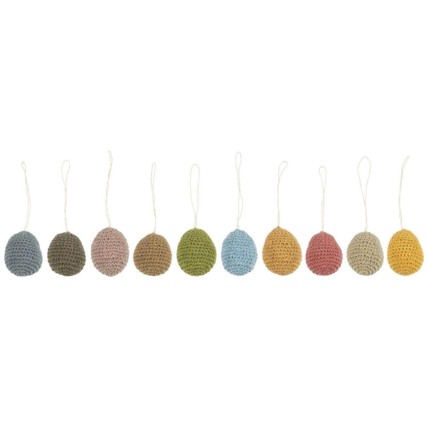 Osterei im 5er-Set - 3x4,5 cm (Hellblau/Ocker/Pink/Nude/Orange)