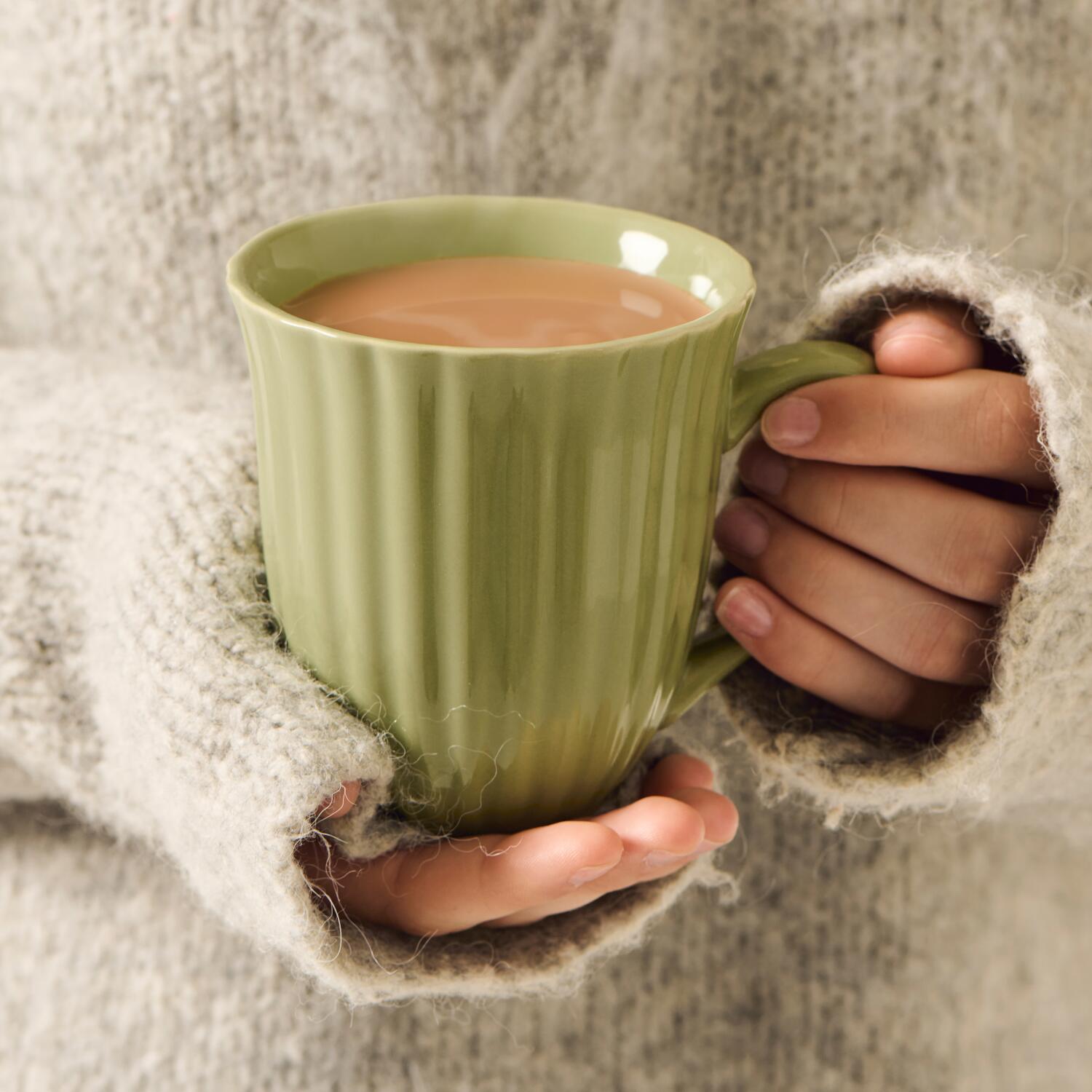 Tasse mit Rillen "Mynte" - 240 ml (Wasabi)