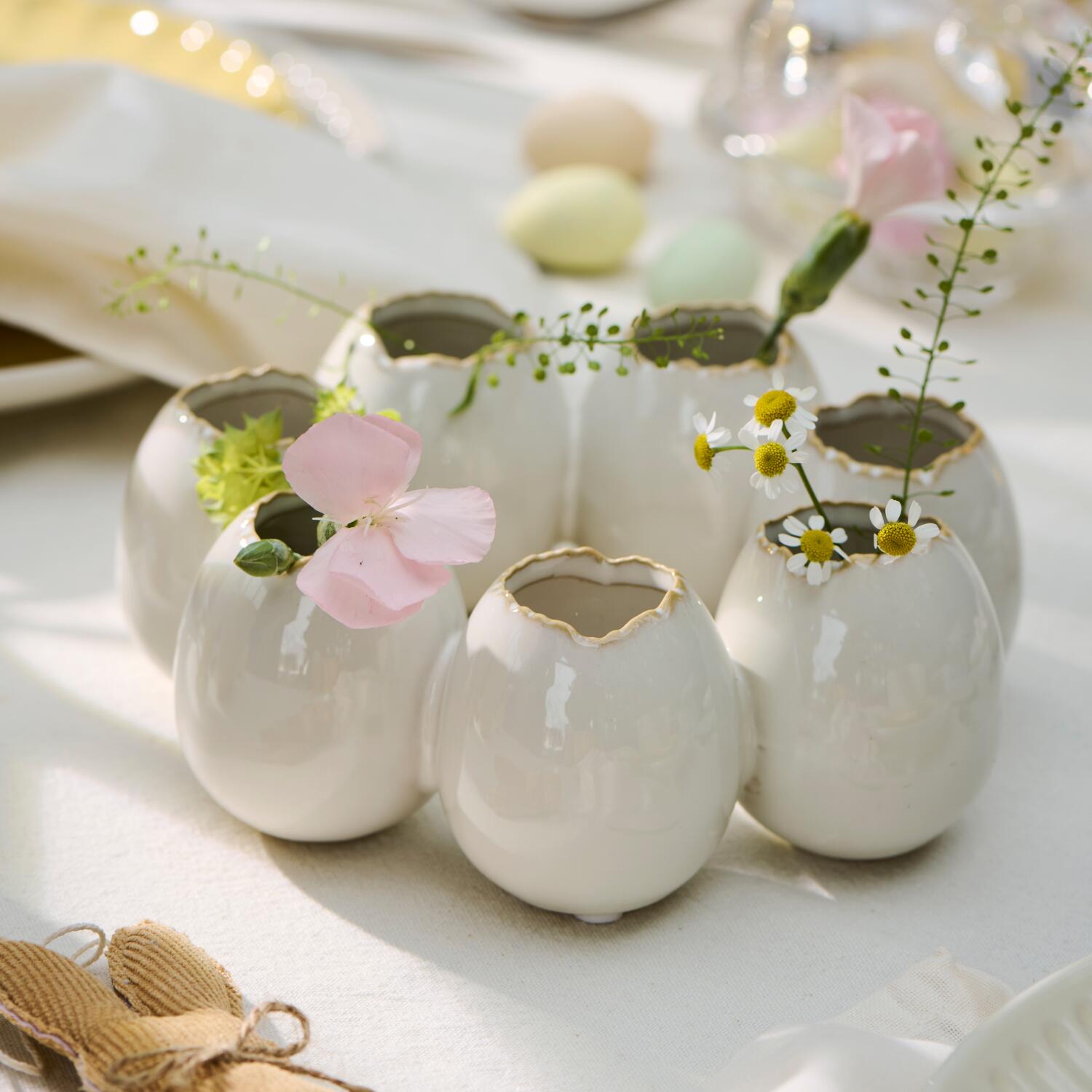 Vasen in Eier-Form (Creme) Ib Laursen