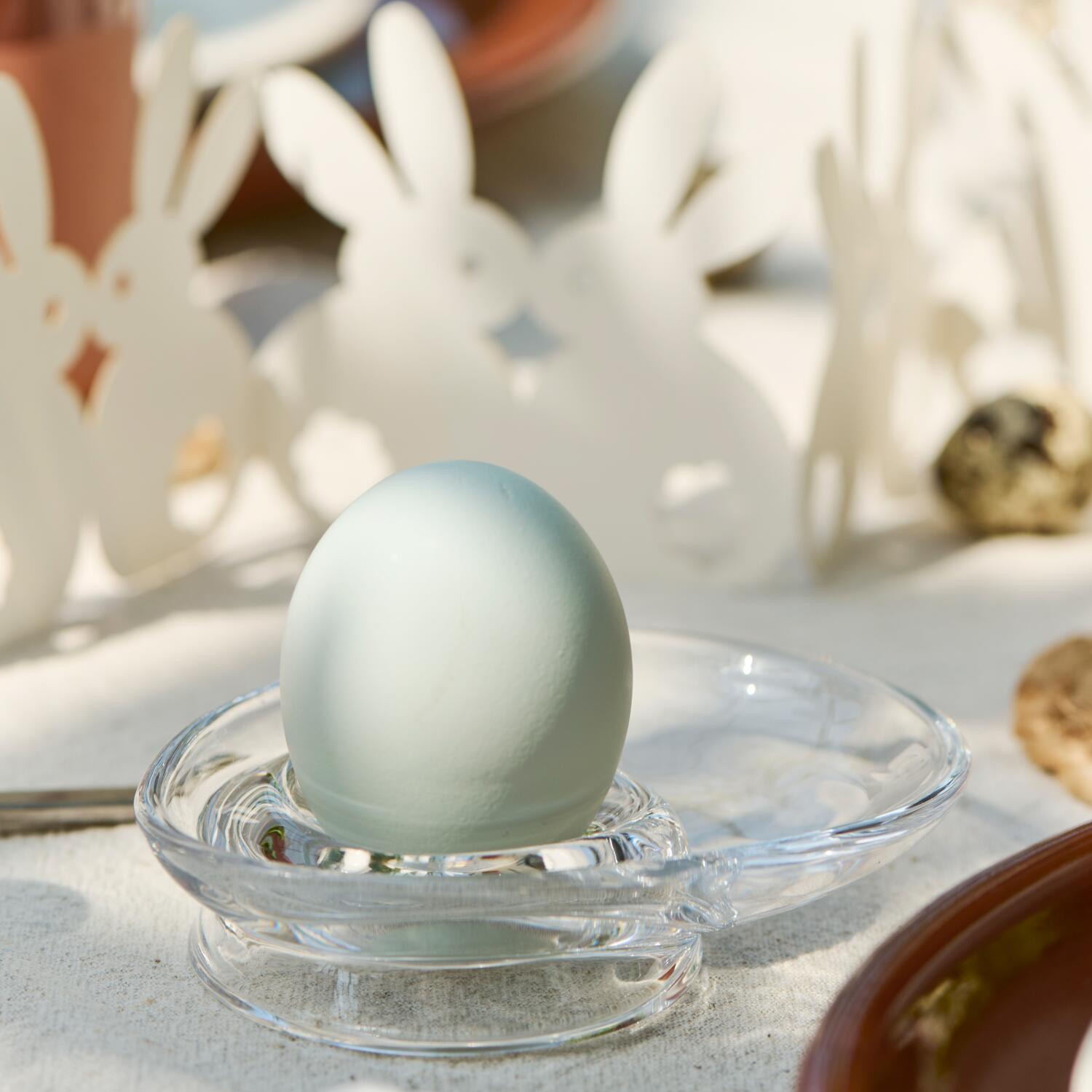 Eierhalter mit kleinem Seitenteller (Klar) Ib Laursen