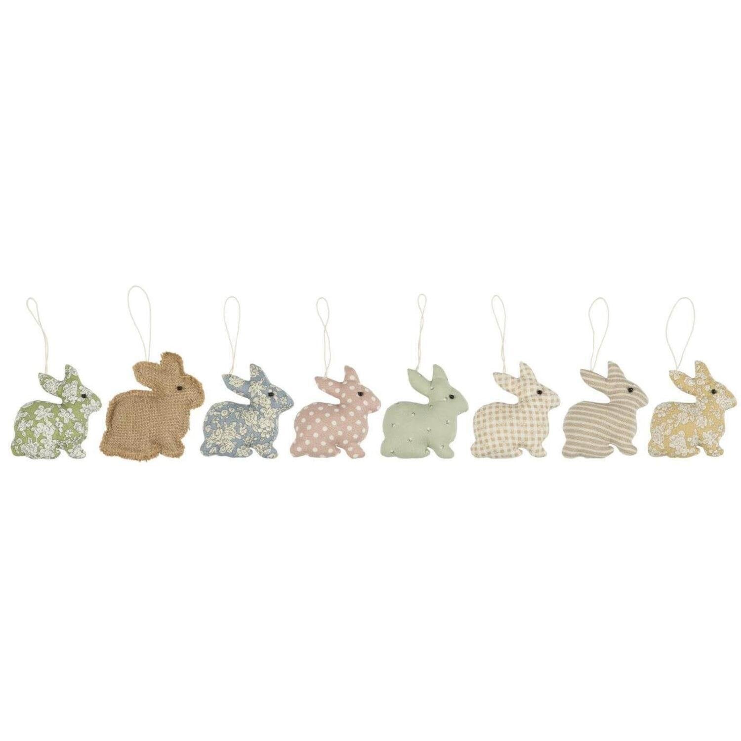 Ib Laursen Osterhase "Blumen" im 4er-Set - 10,5x3x11 cm (Bunt)