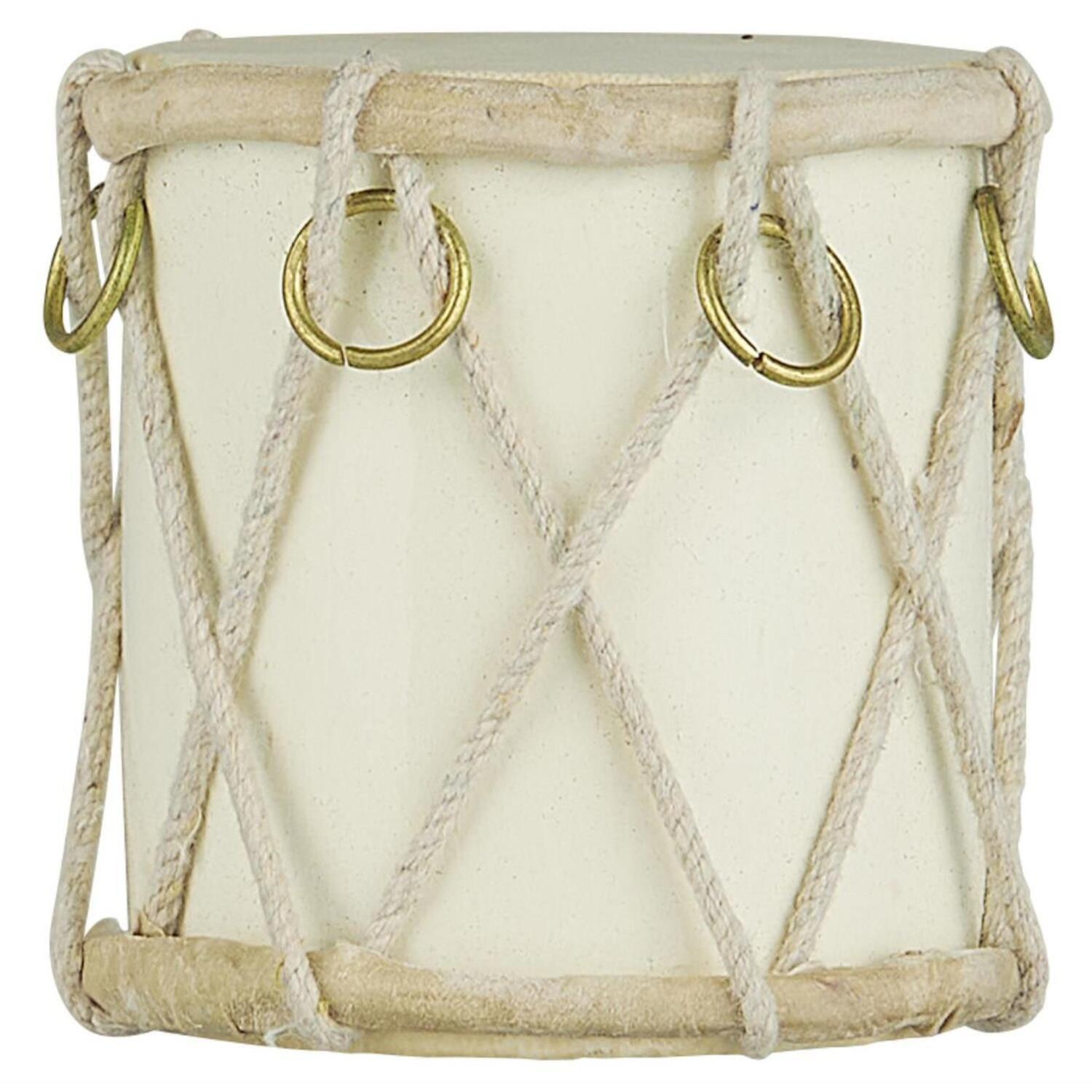 Weihnachtsdeko "Trommel" - ø 7 cm (Creme)