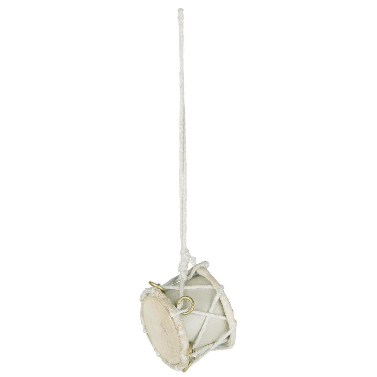 Weihnachtsdeko Anhänger "Trommel" - ø 7 cm (Creme)