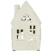 Teelichthaus "Stillenat - Rundbogentür" - 10,5x8,3x22,5 cm (Weiß)