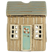 Teelicht-Haus "Løkken" - 8x7,5x10 cm (Beige/Türkis)