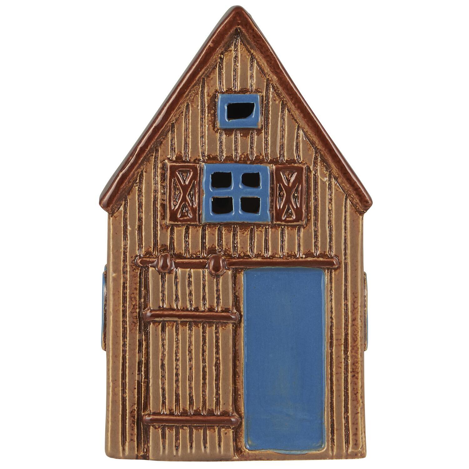 Teelicht-Haus "Visby" - 11,5x8,7x20 cm (Blau)