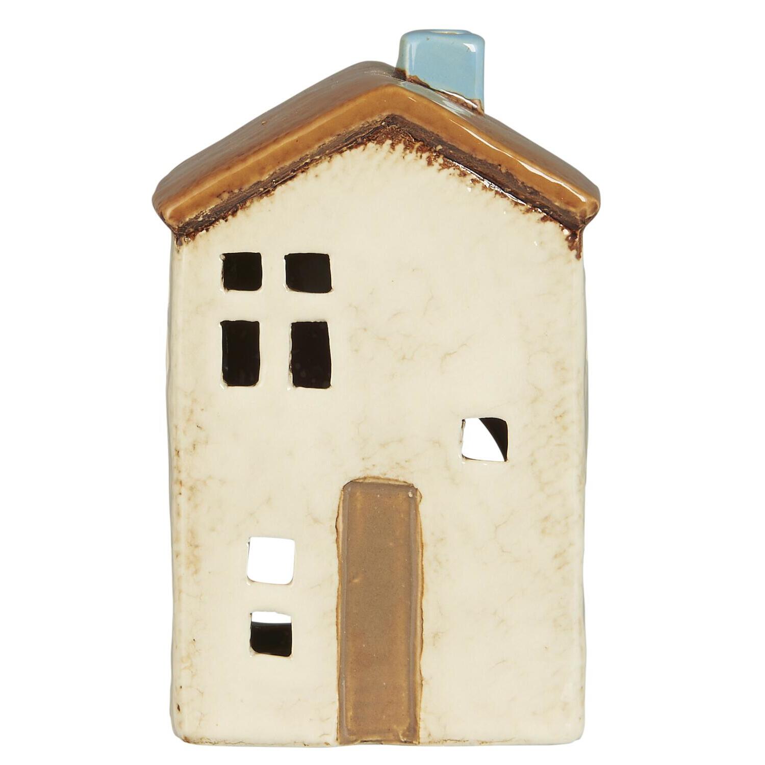 Teelicht-Haus "Brighton" - 8x7,2x13 cm (Braun)