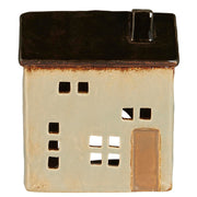 Teelicht-Haus "Brighton" - 11,3x7,5x13,2 cm (Braun)
