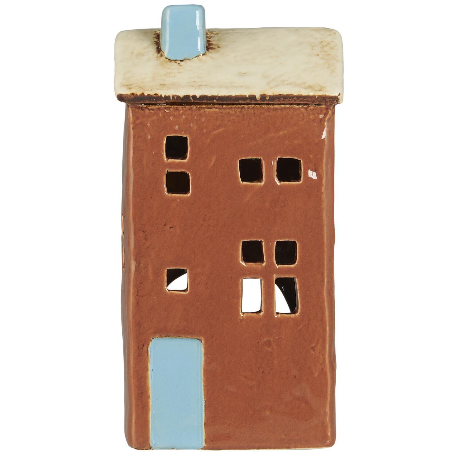 Teelicht-Haus "Brighton" - 11,3x7,5x13,2 cm (Türkis) Ib Laursen