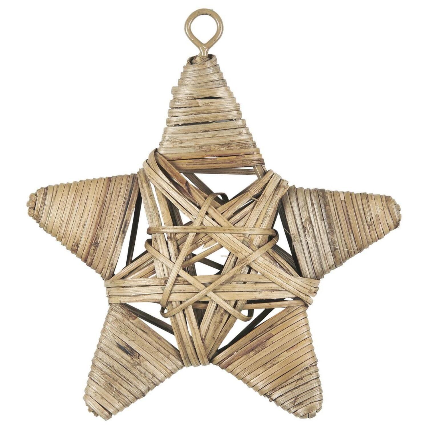 Weihnachtsdeko Stern "Cane" - 14x15 cm (Natur)