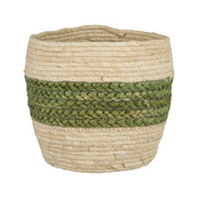 Korb - 23x23 cm (Creme/Grün)