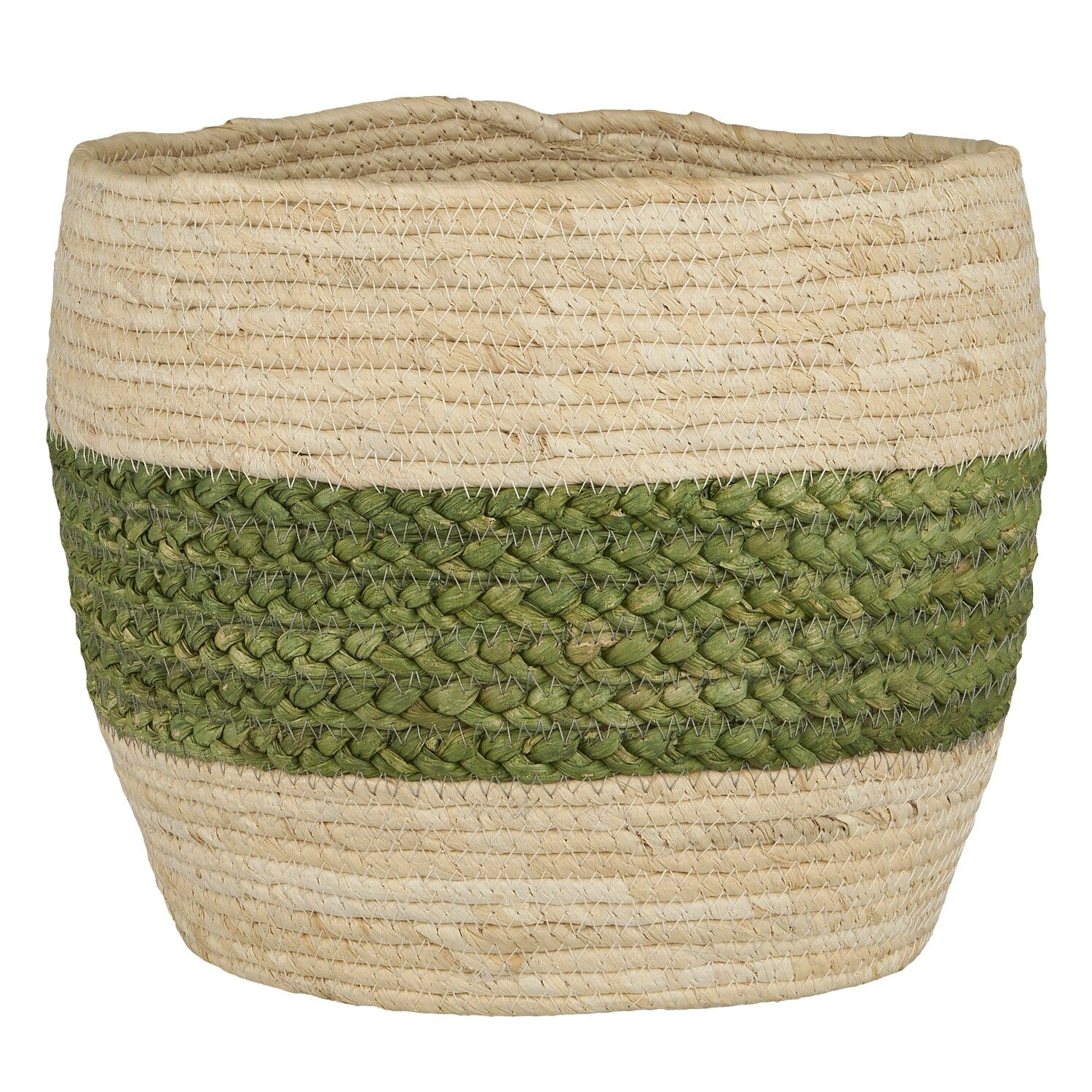 Korb - 29x26 cm (Creme/Grün)