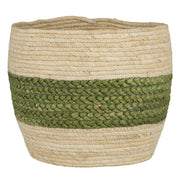 Korb - 29x26 cm (Creme/Grün)