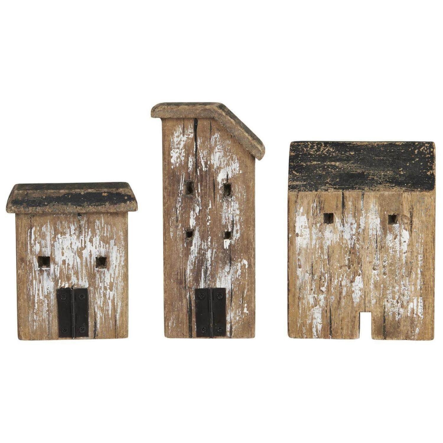 Haus mit schwarzem Dach "Nautico" - 6,3x4,4x16 cm (Natur)