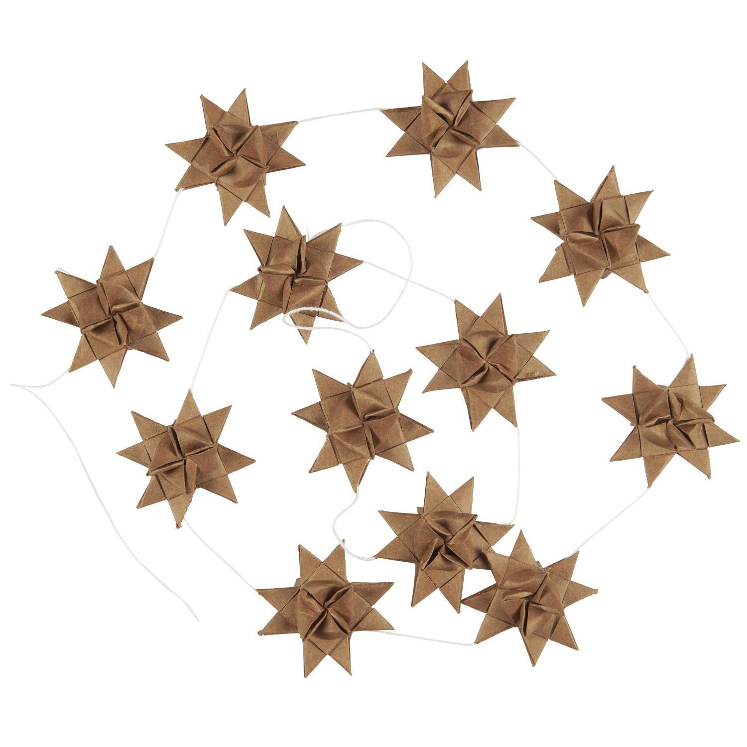 Girlande mit 12 Sternen "Stella" (Braun)