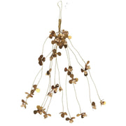 Hänger mit Blättern & Holzperlen - 30 cm (Gold/Natur)