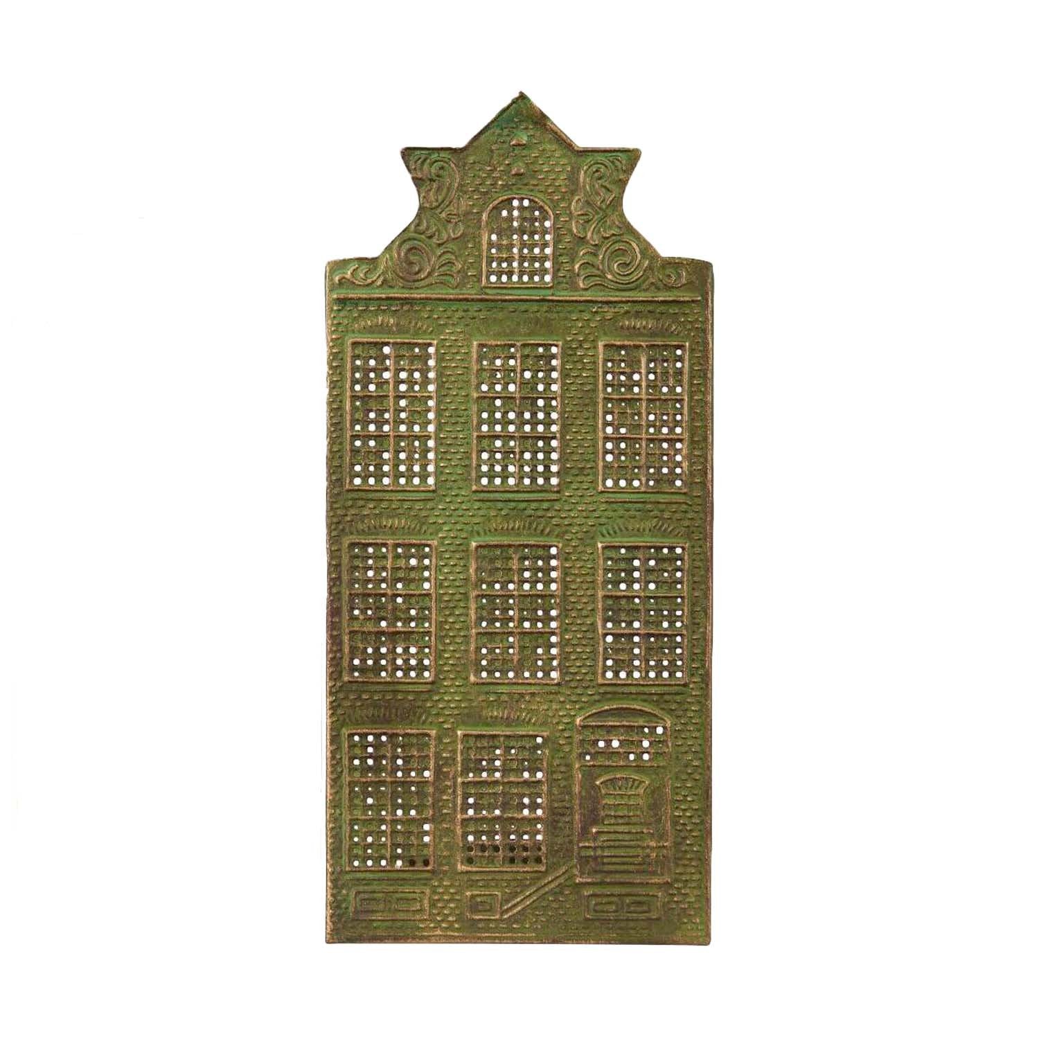 Kerzenhalter "Hausfassade Sternendach" (Messing)