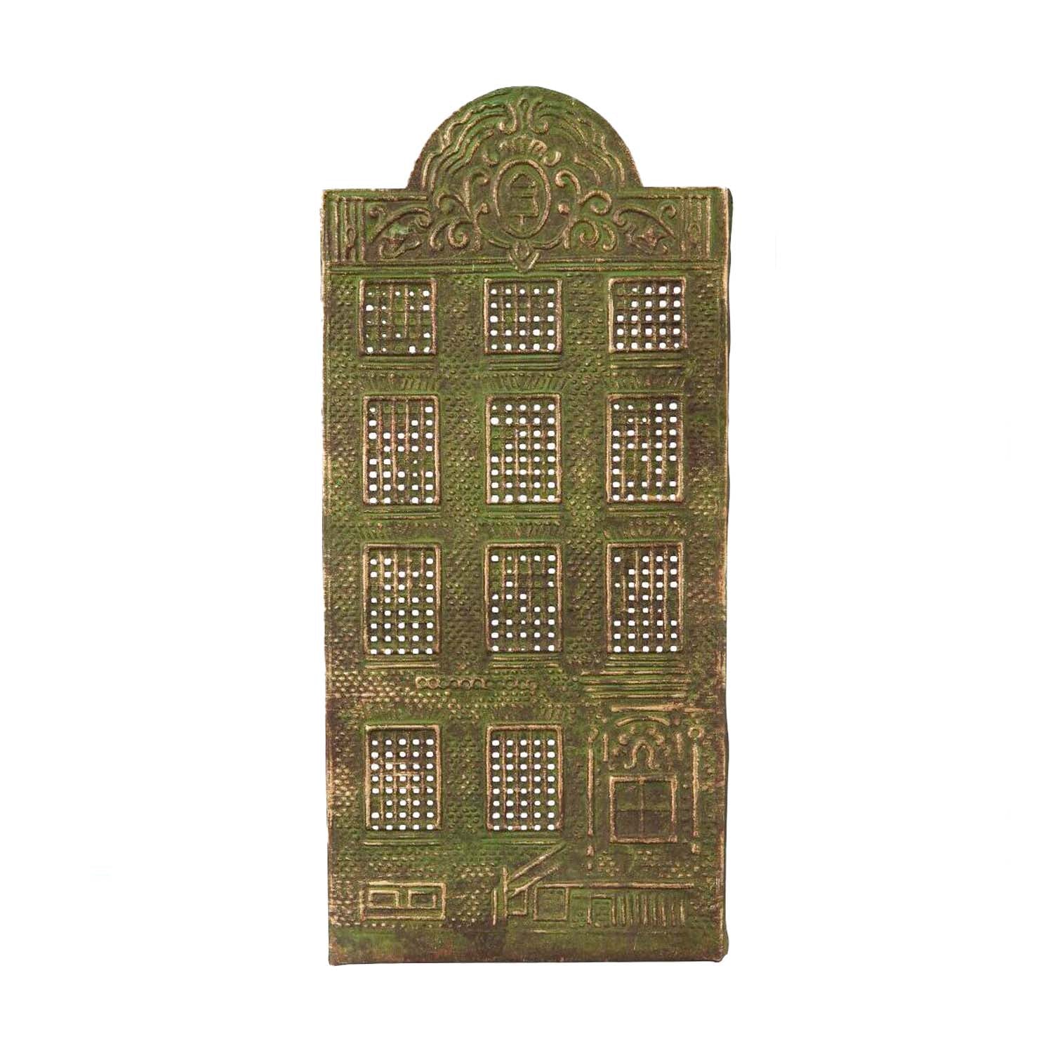 Kerzenhalter "Hausfassade rundes Dach" (Messing)