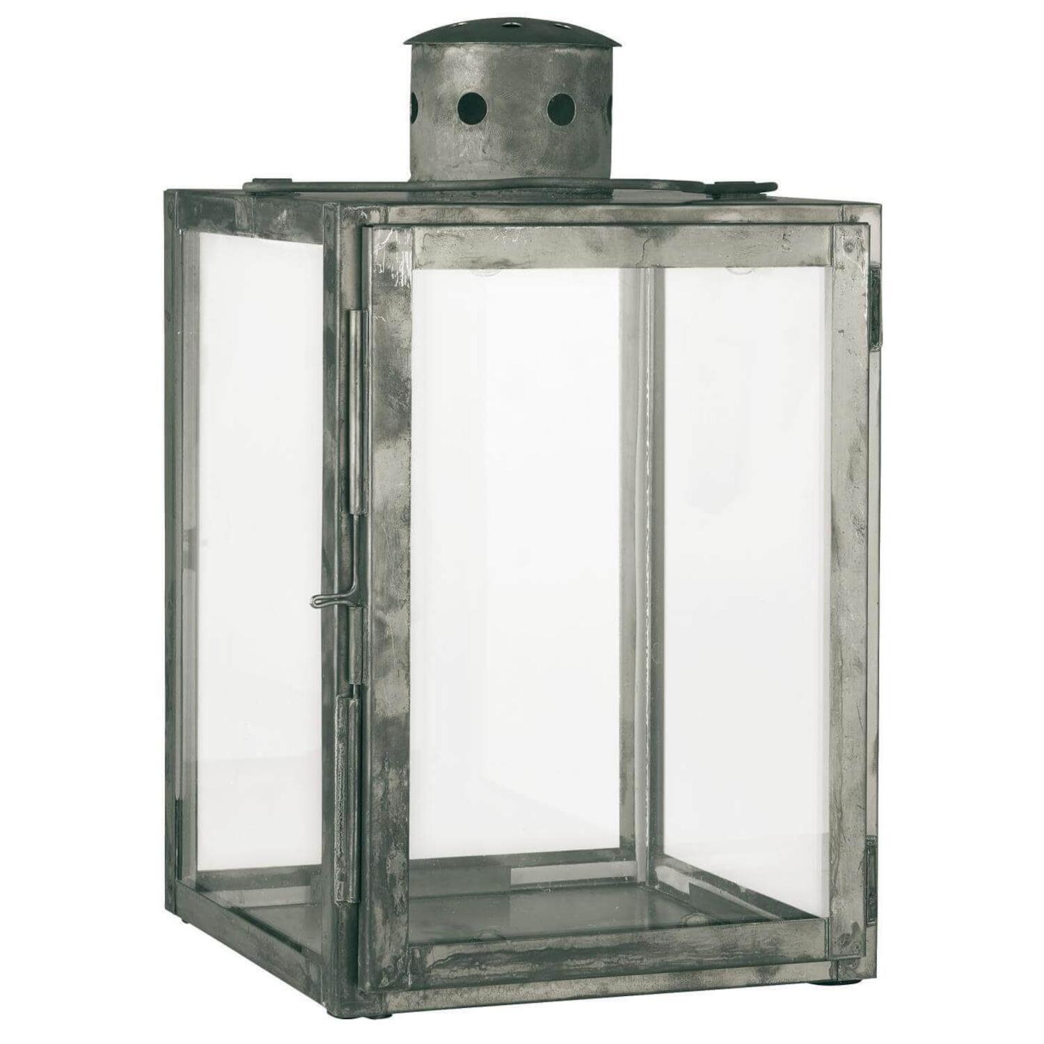 Laterne viereckig - 17,3x17,3x29 cm (Metallic)