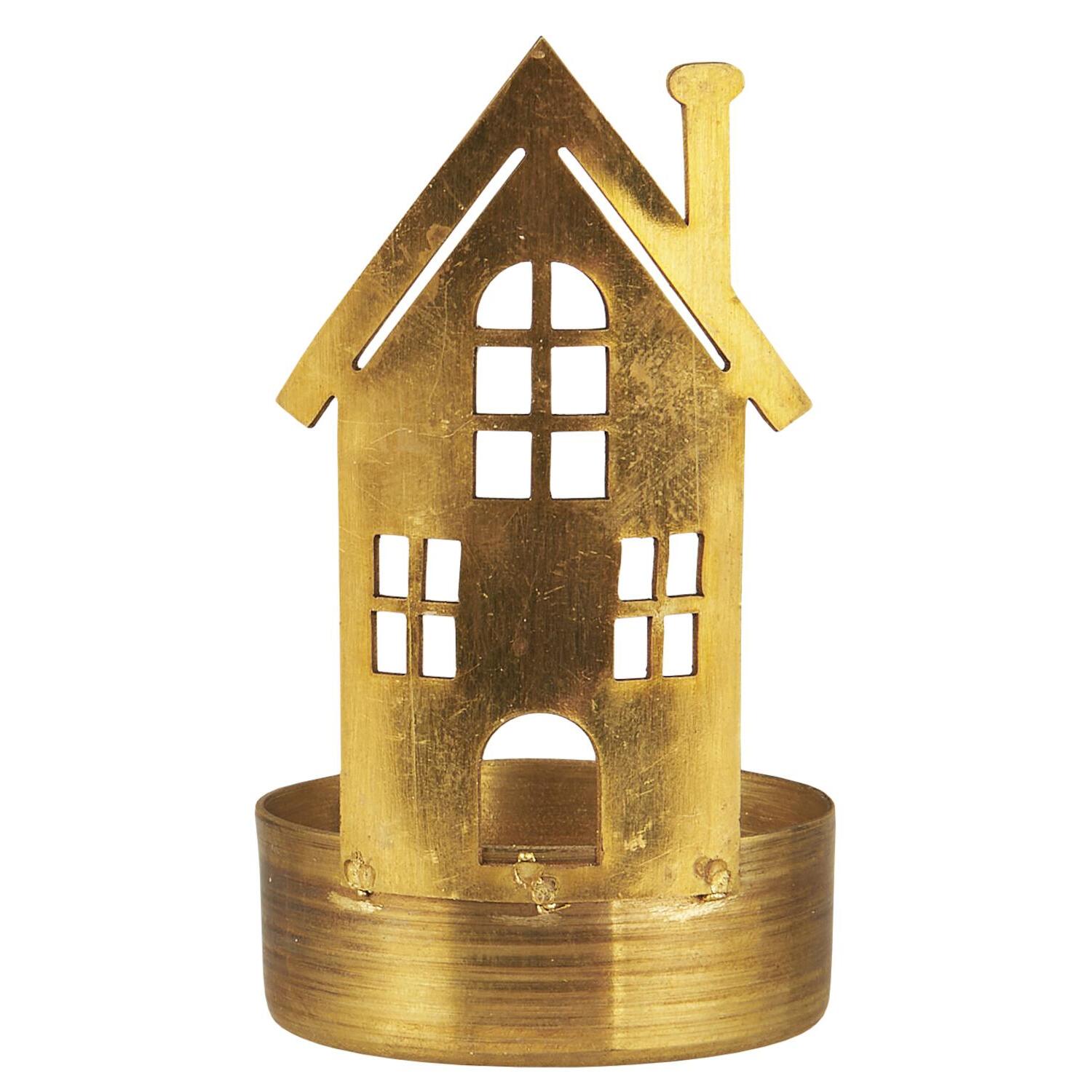 Kerzenhalter für Teelicht "Haus Gloria" (Gold)
