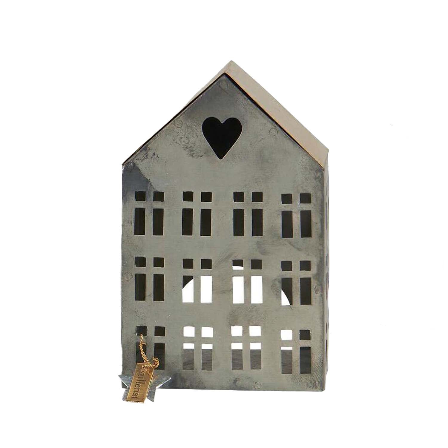 Teelichthalter "Haus mit 12 Fenster" (Silber)
