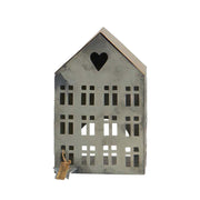 Teelichthalter "Haus mit 12 Fenster" (Silber)