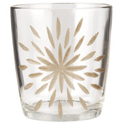 Kerzenhalter mit eingraviertem Stern - ø 9 cm (Transparent/Gold)