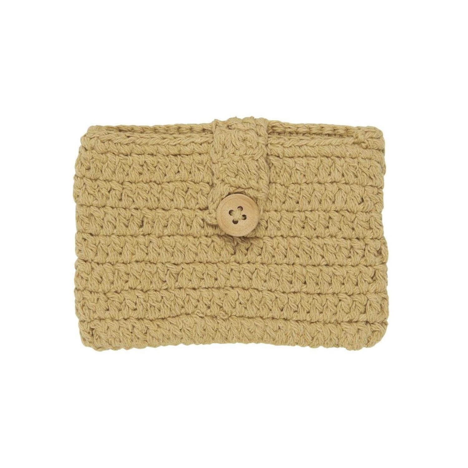 Gehäkelter Geldbeutel - 10,5x15 cm (Ocker)