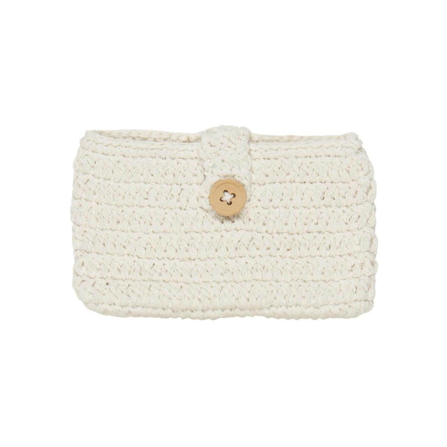 Gehäkelter Geldbeutel - 10,5x15 cm (Weiß)