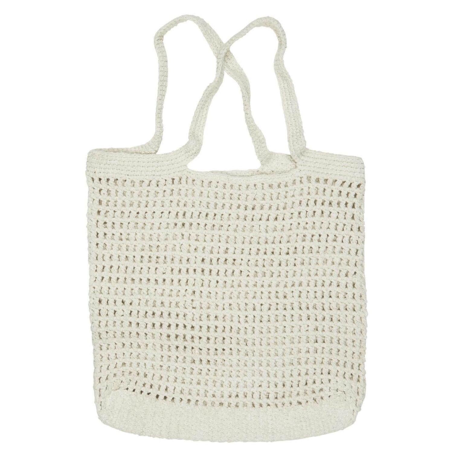 Gehäkelte Tasche - 40x40 cm (Butter Cream)