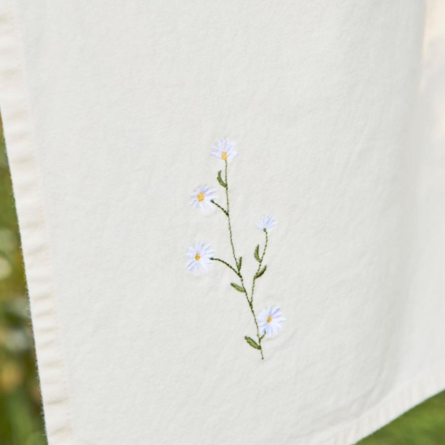 Geschirrtuch "Flora" - 50x70 cm (Weiß/Butter Cream)