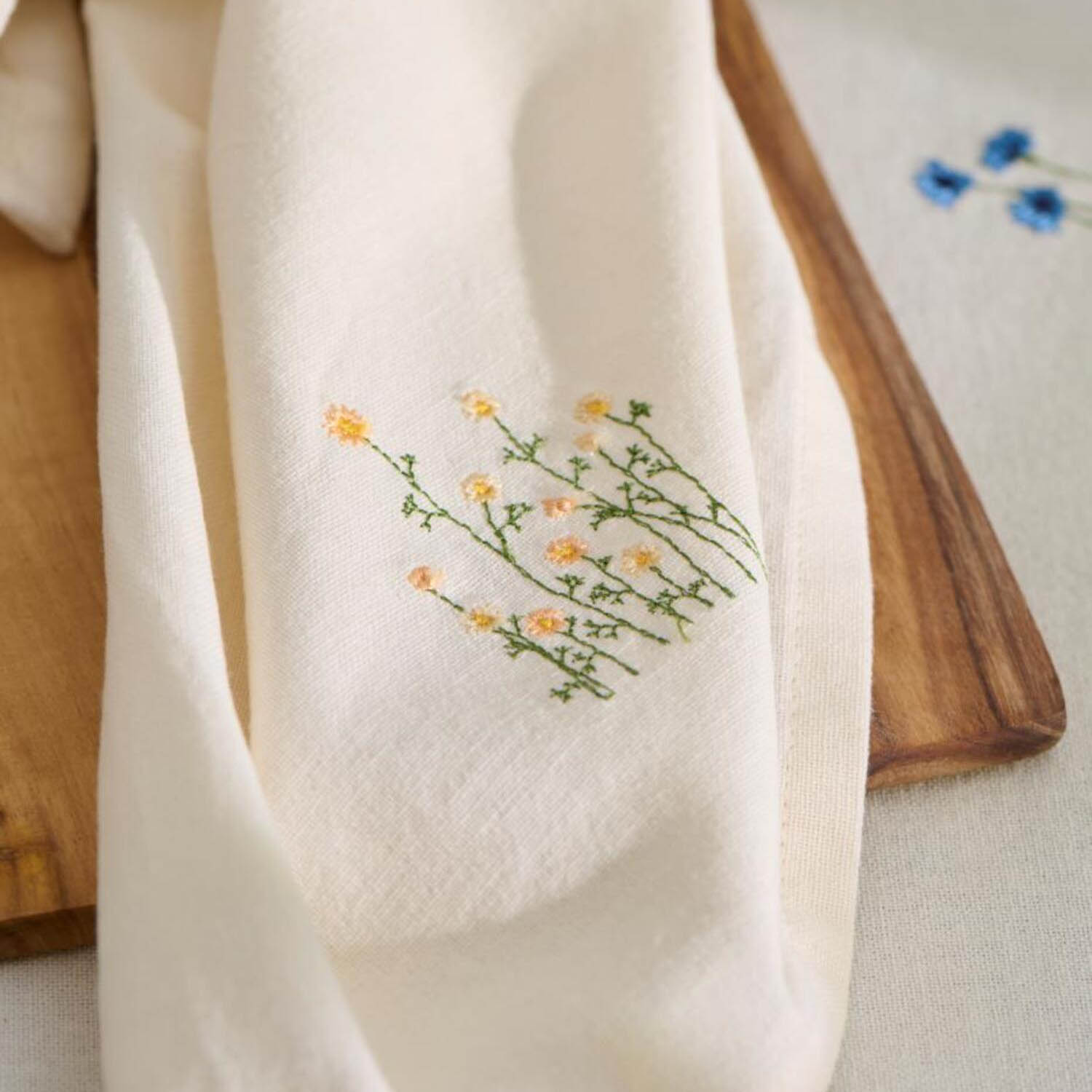 Geschirrtuch "Flora" - 50x70 cm (Gelb/Butter Cream)