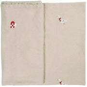 Tischdecke "Tradition - aufgestickte Weihnachtsmotive" - 150x150 cm (Leinenfarbig) Ib Laursen