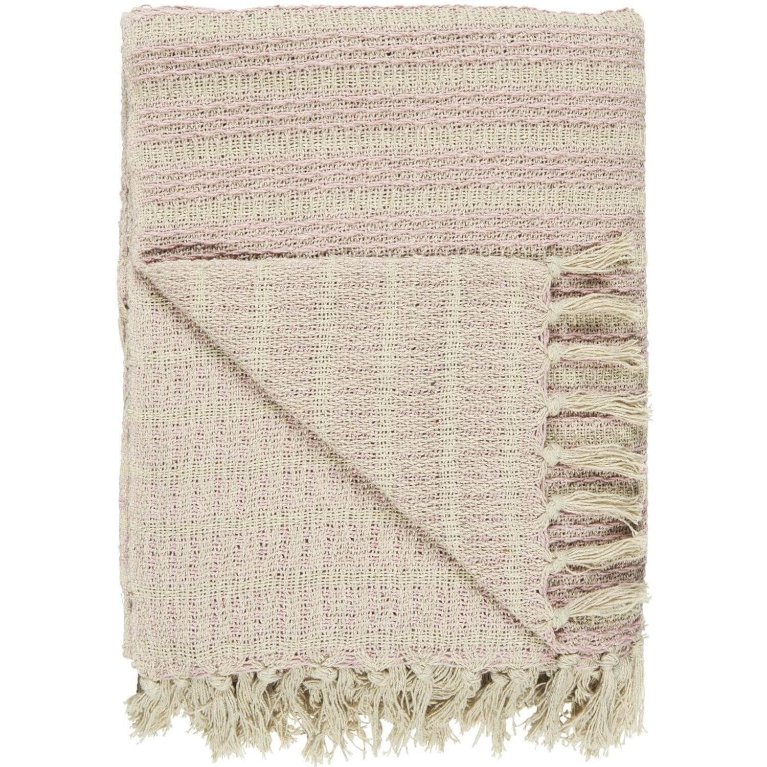 Plaid - 160x130 cm (Creme/Hellrosa)