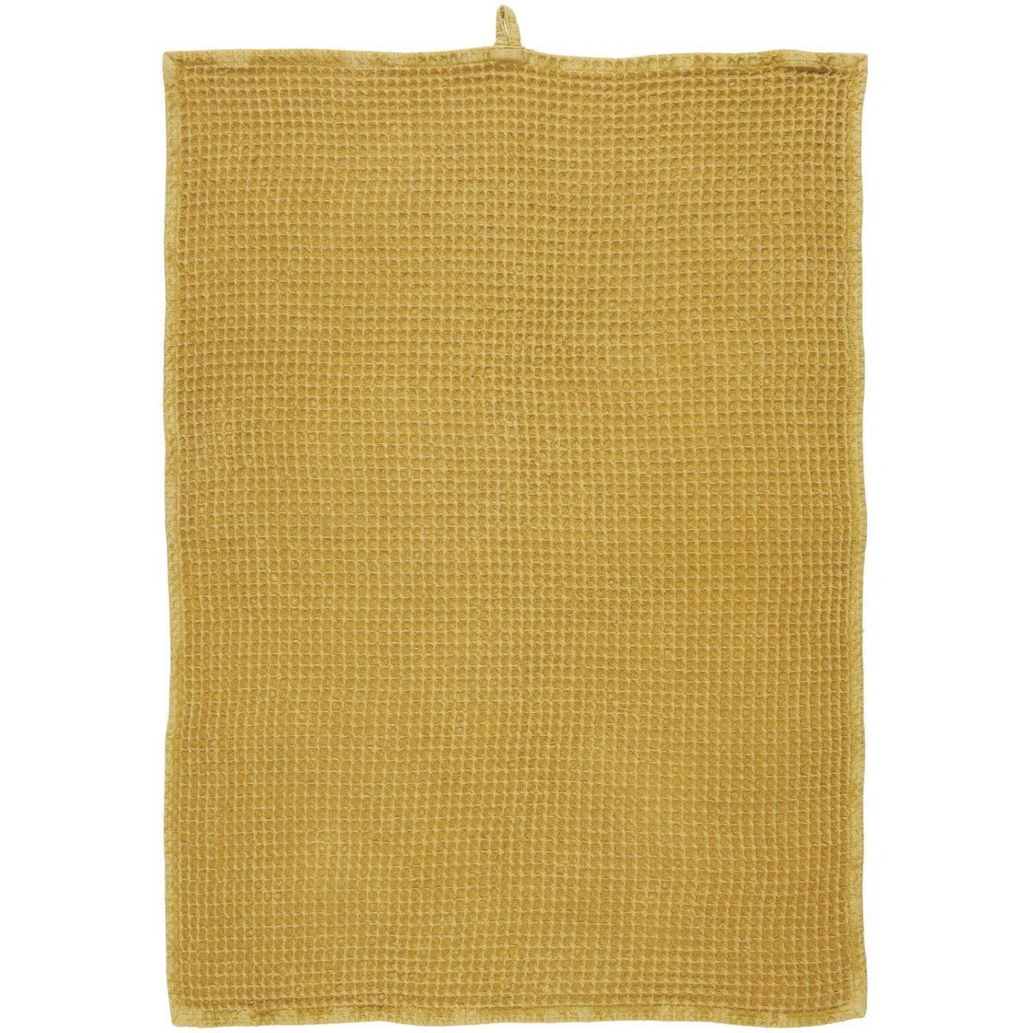 Geschirrtuch mit Waffelmuster (Gelb)