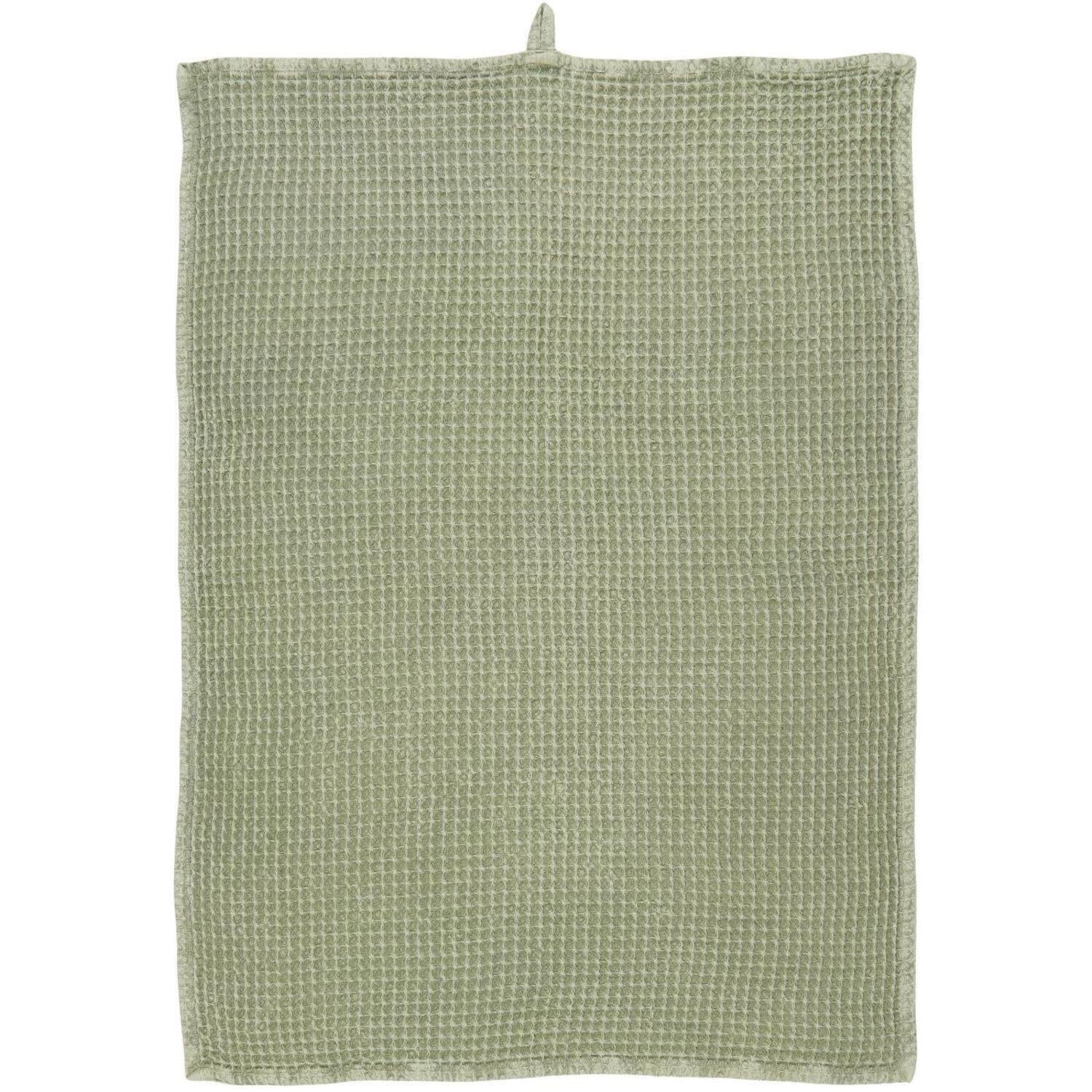 Geschirrtuch mit Waffelmuster (Olivgrün)
