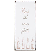 Metallschild "RosÃÂ© s'il vous plaÃÂÃ®t" - 30,5x13 cm (Weiß/Braun)