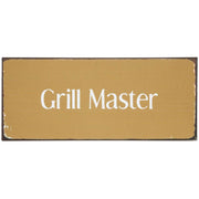 Metallschild "Grill Master" - 30,5x13 cm (Gelb/Weiß)