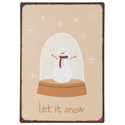 Metallschild "Let it snow" (Creme)