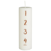 Adventskerze 1-4 - 20 cm (Weiß/Braun)