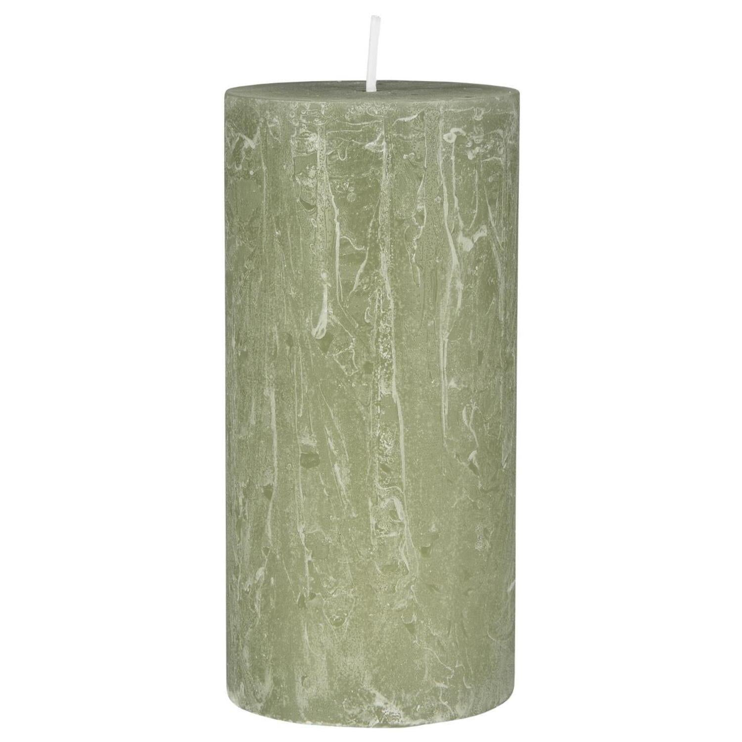 Rustikale Kerze  - 6,8x14 cm (Green Tea) Ib Laursen