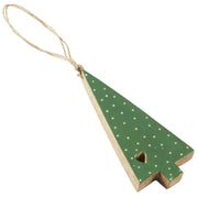 Weihnachtsdeko Anhänger "Tannenbaum" - Groß (Grün/Weiß)