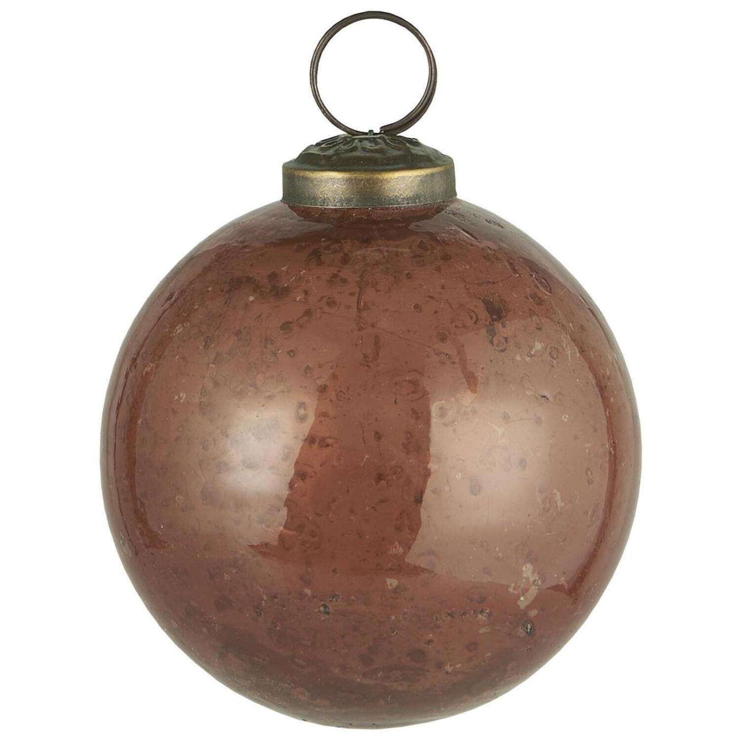 Weihnachtskugel "Pebbled" - 8x8,3 cm (Faded Rose)