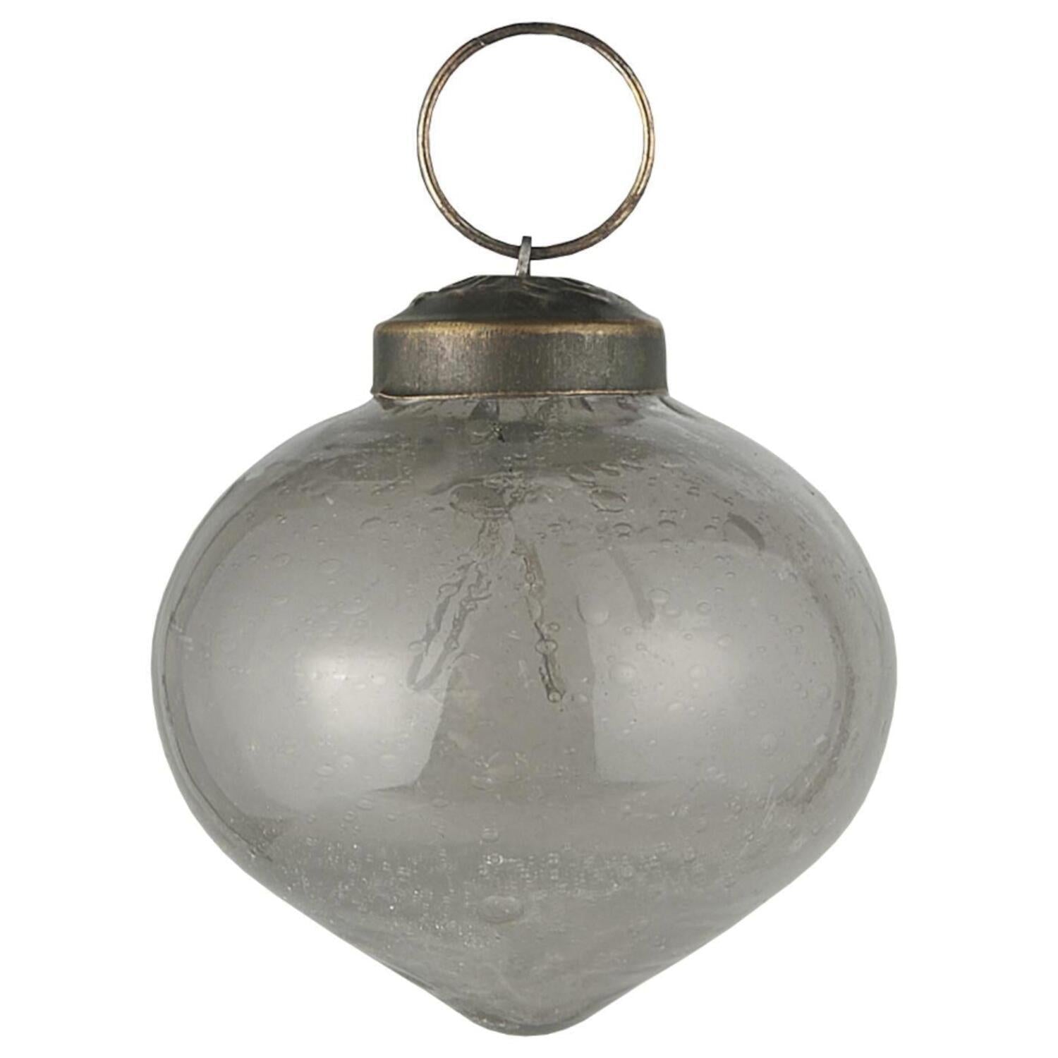 Zwiebelförmige Weihnachtskugel "Bubbled" - 5,2x5,4 cm (Grau) Ib Laursen