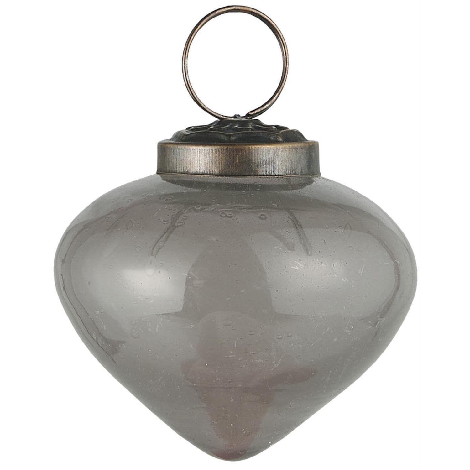 Zwiebelförmige Weihnachtskugel "Bubbled" - 6,3x6 cm (Grau)