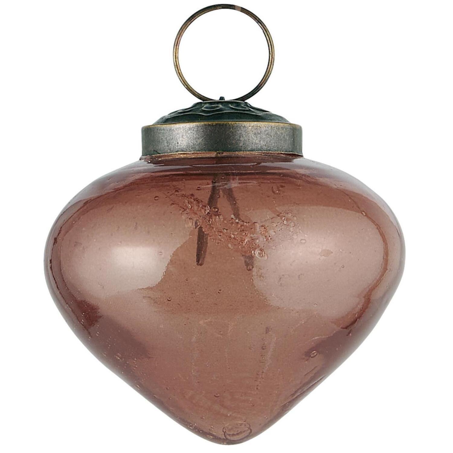Zwiebelförmige Weihnachtskugel "Bubbled" - 6,3x6 cm (Faded Rose) Ib Laursen